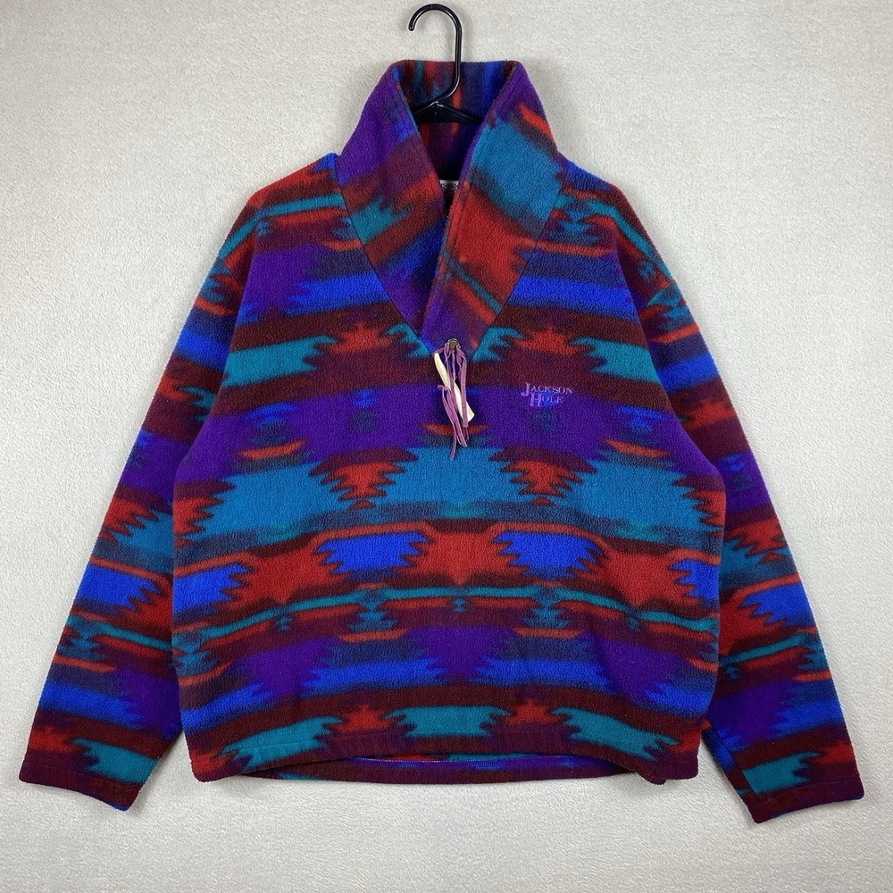 Little Big Horn Shirt Co Aztec Pullover Sweater Men's  L Fleece USA Wild West
